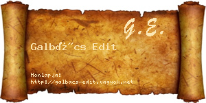Galbács Edit névjegykártya